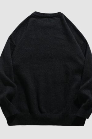 Style Core Aesthetics, New Style Trends Cat Pattern Jacquard Pullover