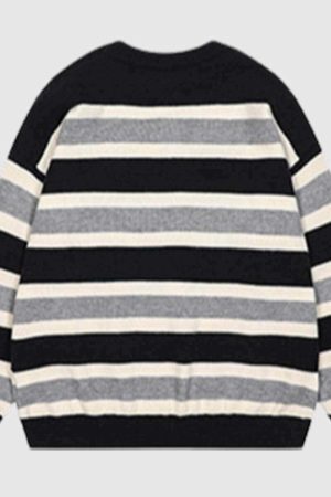 Style Core Aesthetics, New Style Trends Cat Striped Knit Sweater