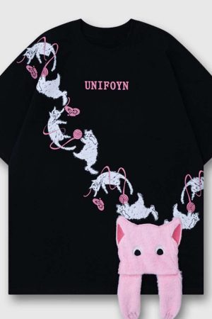 Style Core Aesthetics, New Style Trends Charming Cat Tee