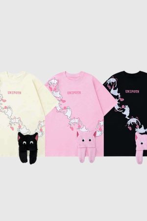 Style Core Aesthetics, New Style Trends Charming Cat Tee