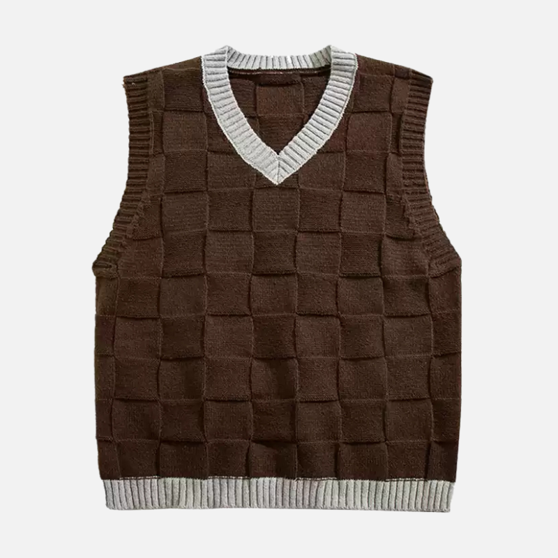 Style Core Aesthetics, New Style Trends Checkered Knit Vest