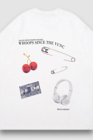 Style Core Aesthetics, New Style Trends Cherry & Pin Print Tee