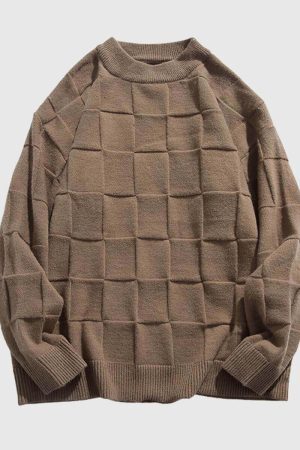 Style Core Aesthetics, New Style Trends Chessboard Knit Sweater