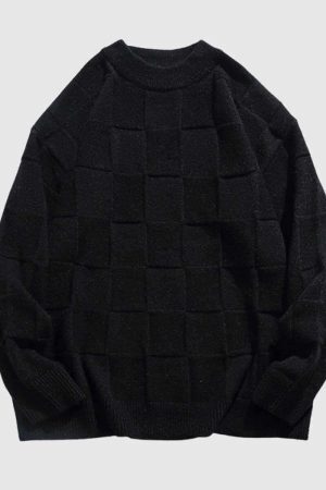 Style Core Aesthetics, New Style Trends Chessboard Knit Sweater