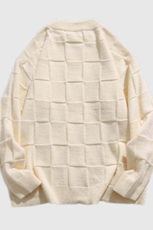 Style Core Aesthetics, New Style Trends Chessboard Knit Sweater