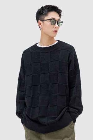 Style Core Aesthetics, New Style Trends Chessboard Knit Sweater