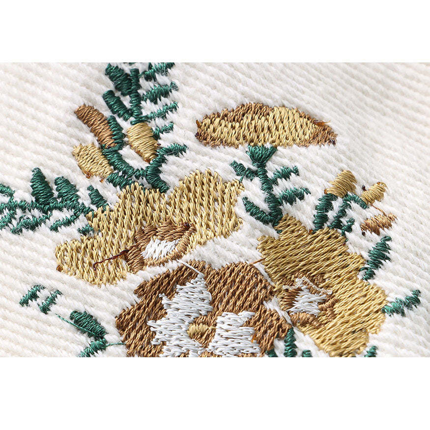 Style Core Aesthetics, New Style Trends Chic Floral Embroidery Bow Overalls Style Core Aesthetics, New Style Trends Chic Floral Embroidery Bow Overalls