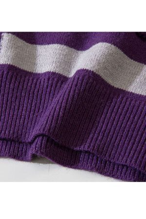 Style Core Aesthetics, New Style Trends Chic Turndown Collar Striped Cropped Sweater