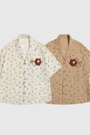Style Core Aesthetics, New Style Trends Chiffon Floral Shirts