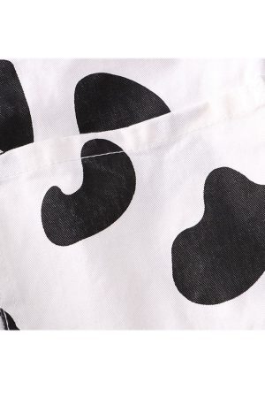 Style Core Aesthetics, New Style Trends Childlike Cow Print Dungarees