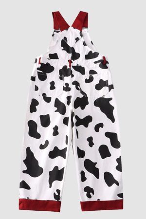 Style Core Aesthetics, New Style Trends Childlike Cow Print Dungarees
