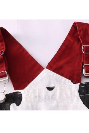 Style Core Aesthetics, New Style Trends Childlike Cow Print Dungarees