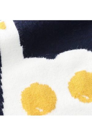 Style Core Aesthetics, New Style Trends Childlike Duck Pattern Cardigan Sweater