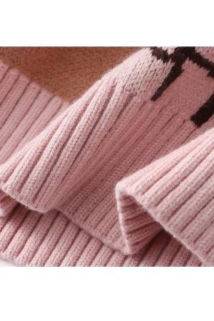 Style Core Aesthetics, New Style Trends Childlike Landscape Illustration Jacquard Cardigan Sweater