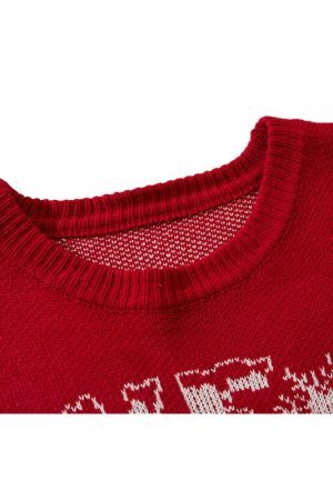 Style Core Aesthetics, New Style Trends Christmas Bear Jacquard Pullover
