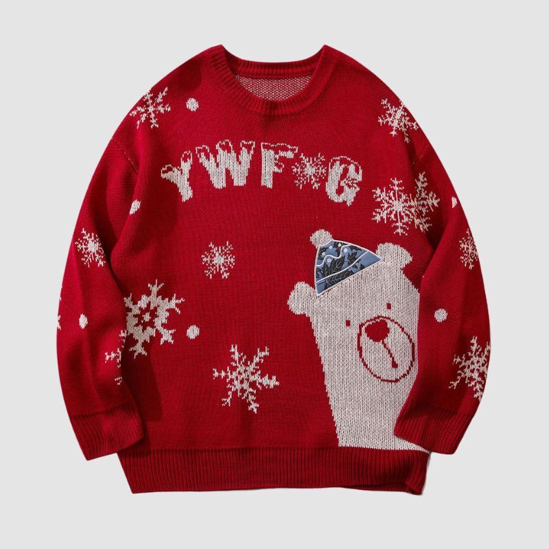 Style Core Aesthetics, New Style Trends Christmas Bear Jacquard Pullover