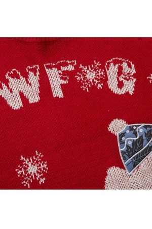 Style Core Aesthetics, New Style Trends Christmas Bear Jacquard Pullover