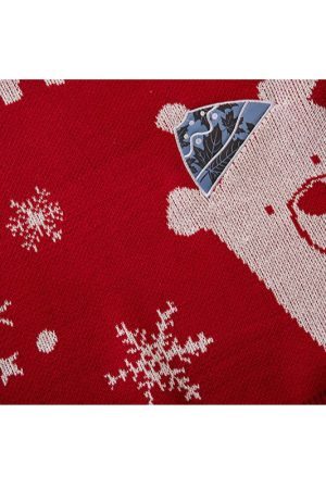 Style Core Aesthetics, New Style Trends Christmas Bear Jacquard Pullover