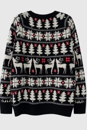 Style Core Aesthetics, New Style Trends Christmas Elk Jacquard Pullover