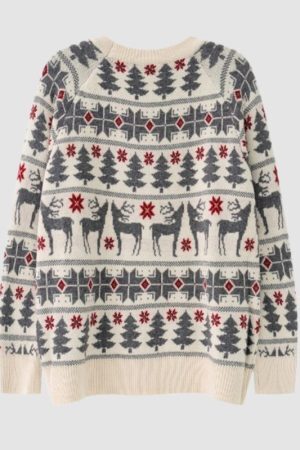 Style Core Aesthetics, New Style Trends Christmas Elk Jacquard Pullover