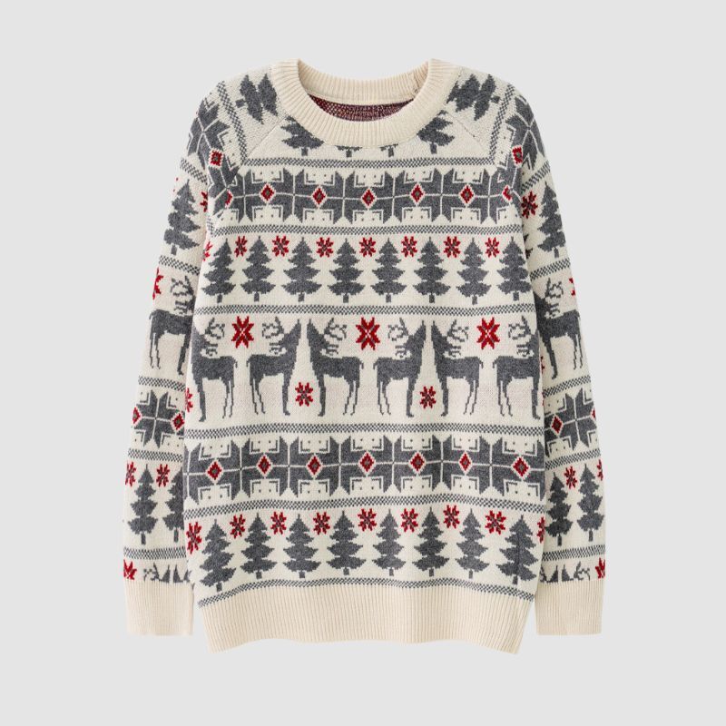 Style Core Aesthetics, New Style Trends Christmas Elk Jacquard Pullover