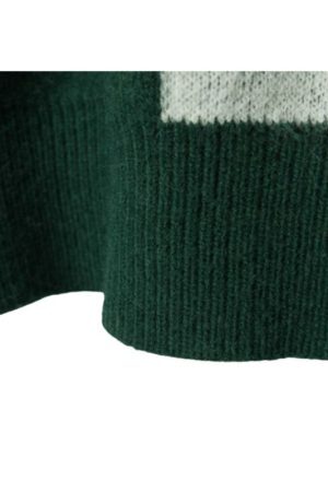 Style Core Aesthetics, New Style Trends Christmas Pattern Embossed Color-Block Sweater