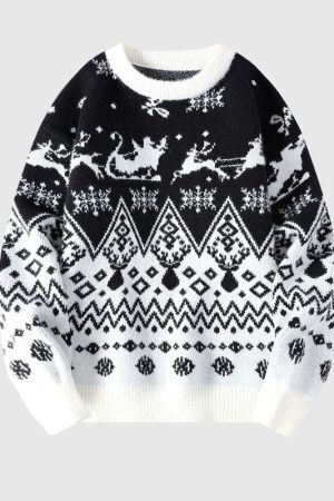 Style Core Aesthetics, New Style Trends Christmas Pattern Lazy Sweater