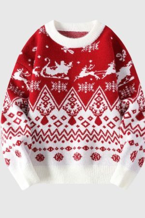 Style Core Aesthetics, New Style Trends Christmas Pattern Lazy Sweater