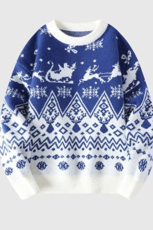 Style Core Aesthetics, New Style Trends Christmas Pattern Lazy Sweater