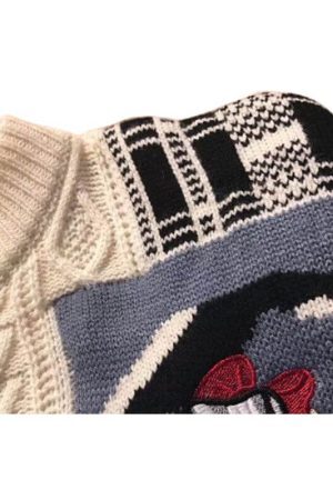 Style Core Aesthetics, New Style Trends Christmas Ski Bear Embroidered Sweater