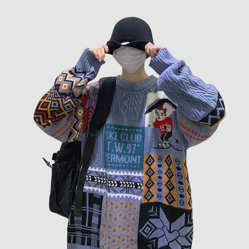 Style Core Aesthetics, New Style Trends Christmas Ski Bear Sweater Style Core Aesthetics, New Style Trends Christmas Ski Bear Sweater