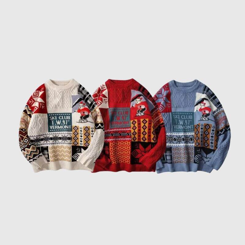 Style Core Aesthetics, New Style Trends Christmas Ski Bear Sweater Style Core Aesthetics, New Style Trends Christmas Ski Bear Sweater