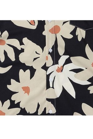 Style Core Aesthetics, New Style Trends Chrysanthemums Print Summer Shirt