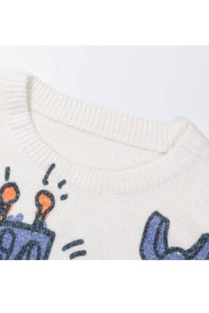 Style Core Aesthetics, New Style Trends City Monster Print Sweater