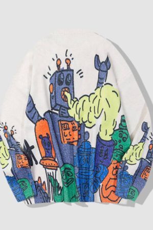 Style Core Aesthetics, New Style Trends City Monster Print Sweater