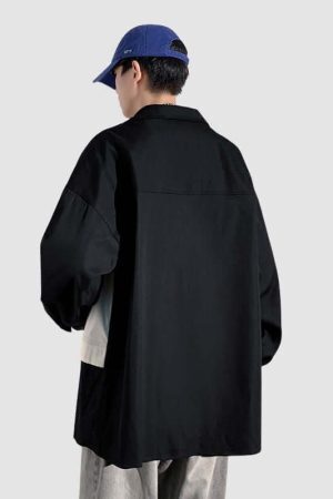 Style Core Aesthetics, New Style Trends Classic Contrast Patchwork Shirts