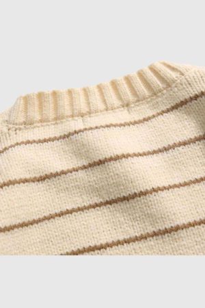 Style Core Aesthetics, New Style Trends Classic Striped Crew Neck Sweater