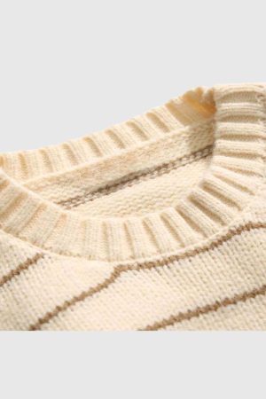 Style Core Aesthetics, New Style Trends Classic Striped Crew Neck Sweater