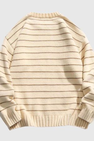 Style Core Aesthetics, New Style Trends Classic Striped Crew Neck Sweater