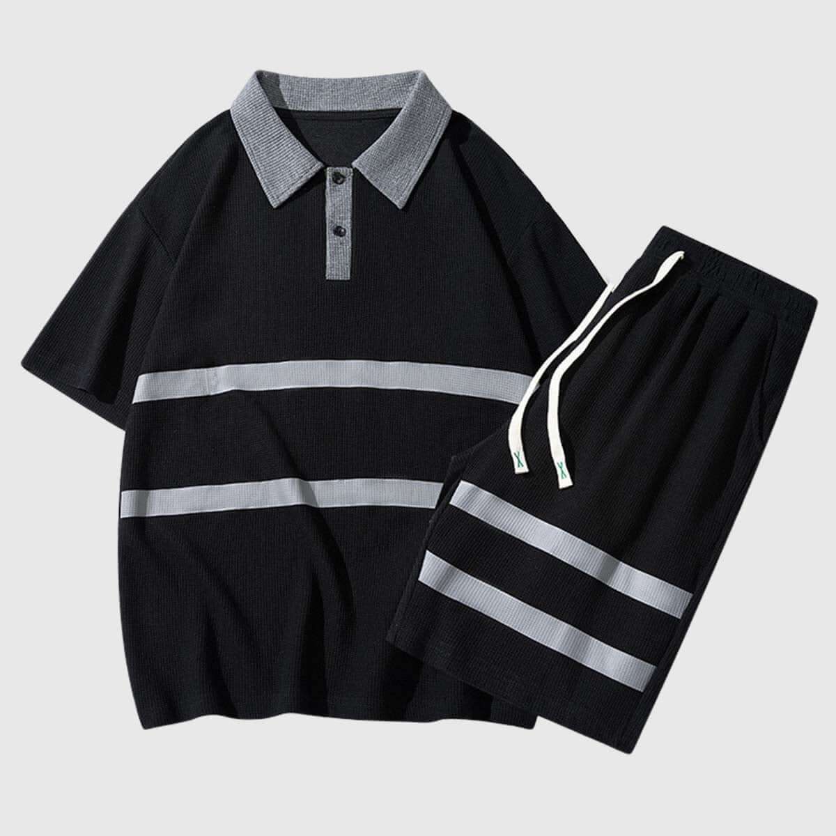 Style Core Aesthetics, New Style Trends Classic Striped Knit Polo Set