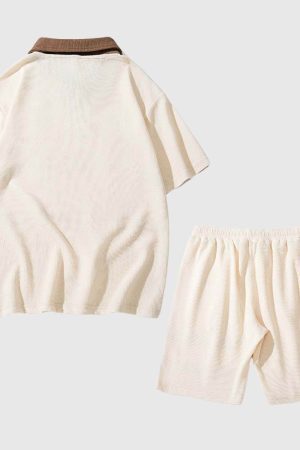 Style Core Aesthetics, New Style Trends Classic Striped Knit Polo Set