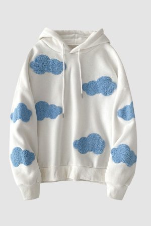 Style Core Aesthetics, New Style Trends Cloud Pattern Hoodie