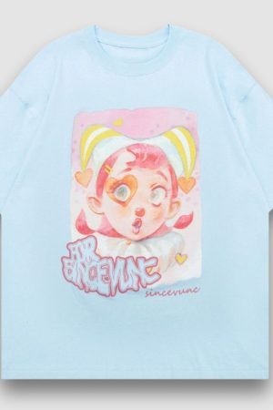 Style Core Aesthetics, New Style Trends Clown Pattern Printed Tee