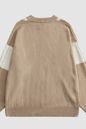 Style Core Aesthetics, New Style Trends College Style Color Block Sweater