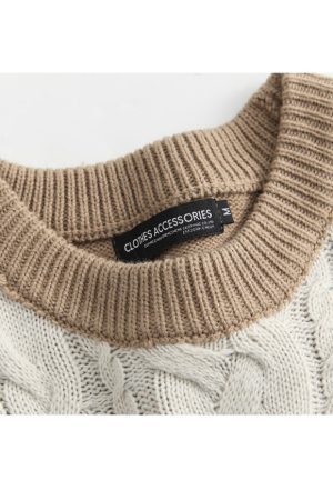 Style Core Aesthetics, New Style Trends College Style Color Block Sweater