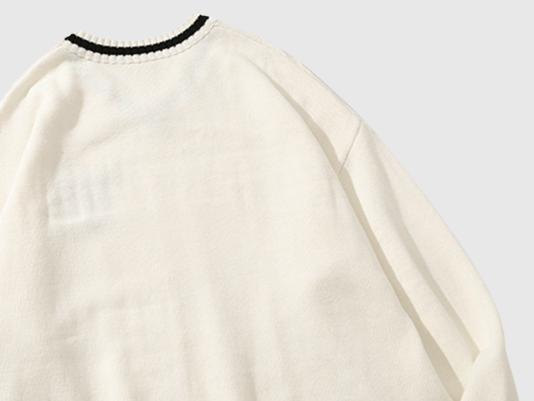 Style Core Aesthetics, New Style Trends College V-neck Knitted Sweater Style Core Aesthetics, New Style Trends College V-neck Knitted Sweater