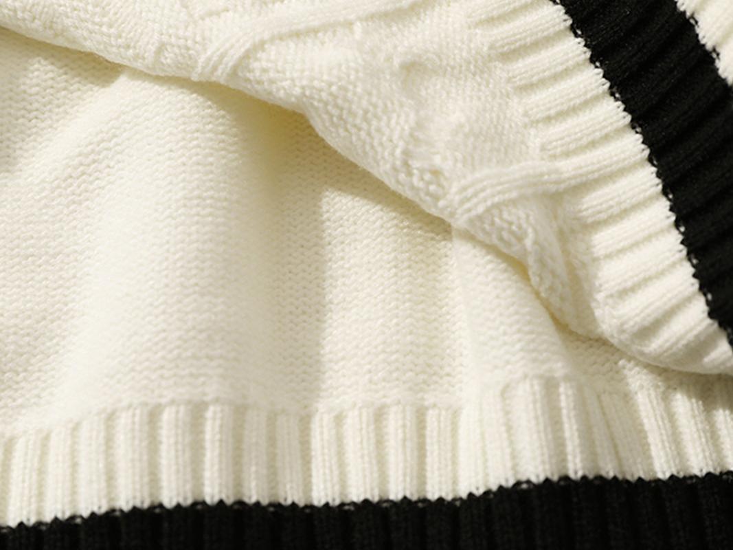 Style Core Aesthetics, New Style Trends College V-neck Knitted Sweater Style Core Aesthetics, New Style Trends College V-neck Knitted Sweater