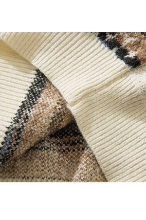 Style Core Aesthetics, New Style Trends Color-block Dragon Pattern Jacquard Pullover