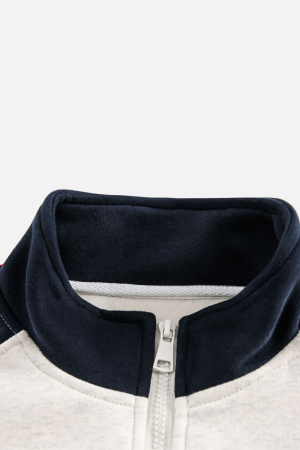 Style Core Aesthetics, New Style Trends Color-Block Embroidered Stand Collar Jacket