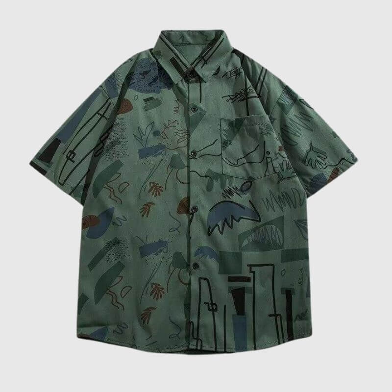 Style Core Aesthetics, New Style Trends Color Block Graffiti Shirts